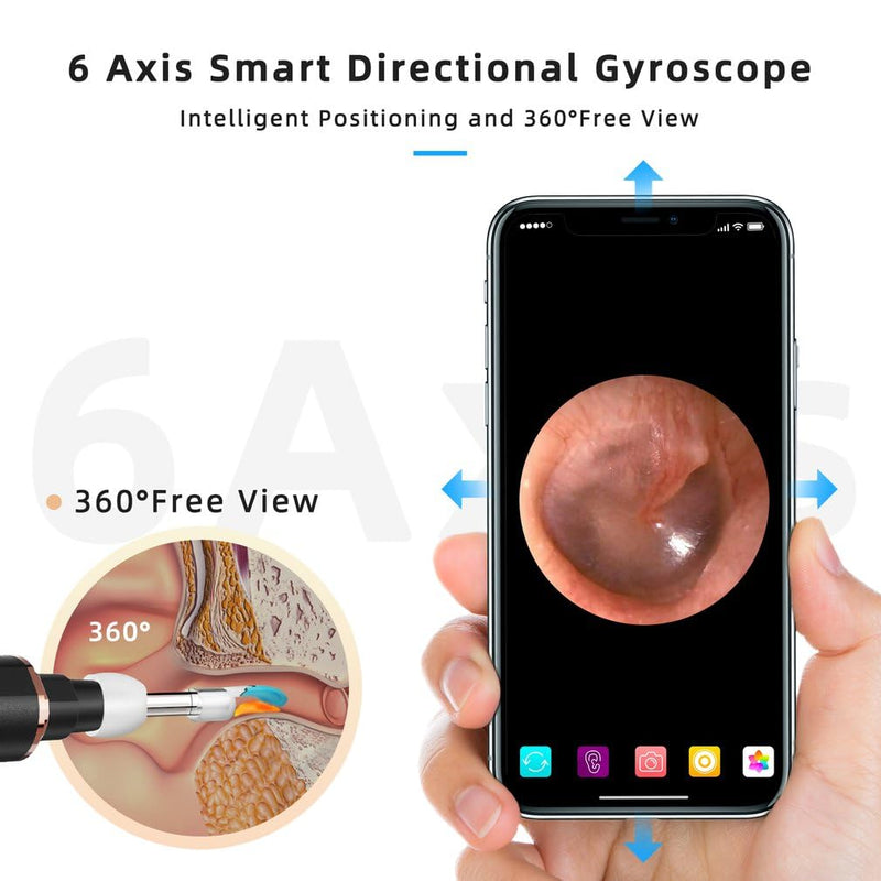 [Australia] - T2 Wireless Wifi Smart Otoscope Earwax Removal Tool Ear Endoscope with Led Light Visual Ear Scope for Adults and Children 
