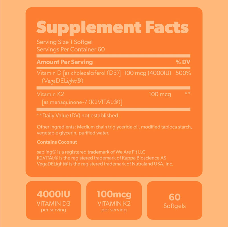 sapling Vegan Vitamin D3 + K2 & Vitamin B Complex Bundle - 4000 IU Vitamin D3 and 100mcg Vitamin K2 as Mk7, Essential B Vitamins with Whole Food Blend, B1, B2, B3, B5, B6, B7, Folate