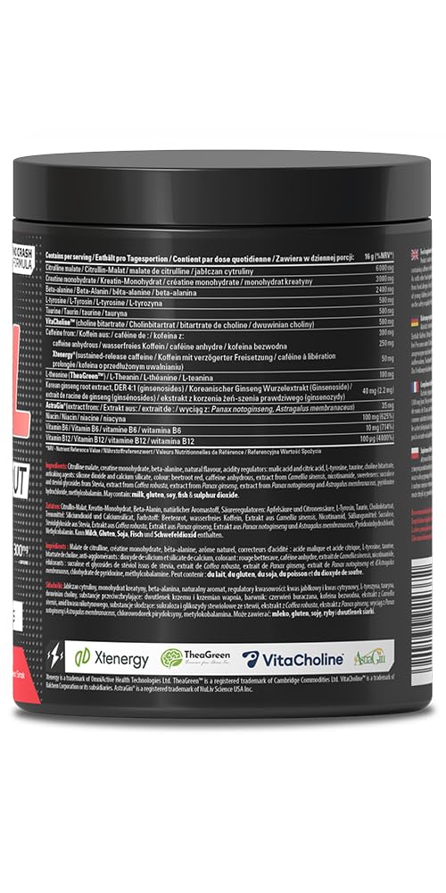 Skill Nutrition Pre-Workout Watermelon - No-Crash Formula with Extended-Release Caffeine | Xtenergy®, TheaGreen™, Vitacholine®, Astragin® | Vegan, Halal | B-Vitamins, Citrulline, Beta-Alanine