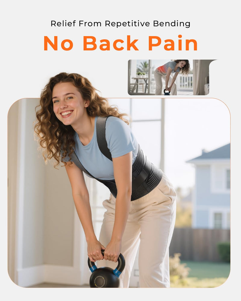 [Australia] - Ultra Breathable Work Back Brace for Men & Women [Upgraded Medical-Grade Support] Lower Back Support Belt with Removable Suspenders - Pain Relief for Lifting, Warehouse, Construction, Moving Black Medium 