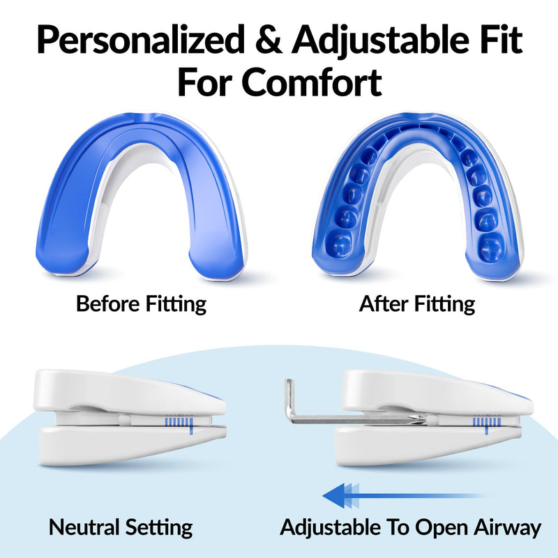 [Australia] - VitalSleep Men's Anti Snoring Mouth Guard, Adjustable Snoring Device, Custom Anti Snore Device with Blackout Sleep Mask, Snore Mouthpiece for Better Sleep, USA Made, 1 Year Warranty 