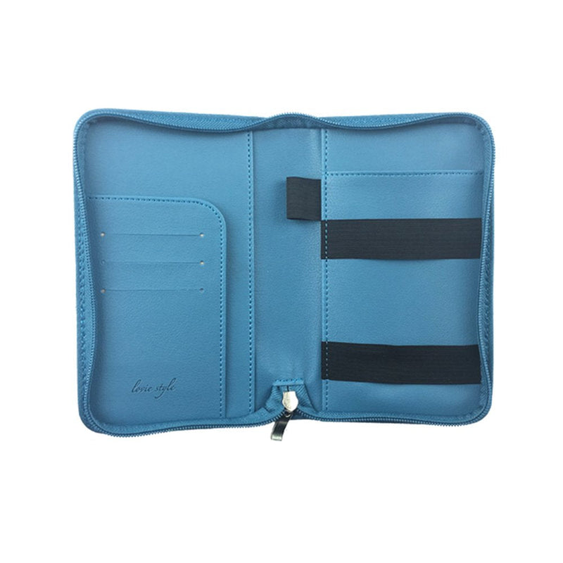 Phone Charging Passport Holder - Travel Wallet with Removable Power Bank holds money, cards, phone, travel docs- RFID Blocking - Compatible with All Phones - Travel Accessories Cerulean