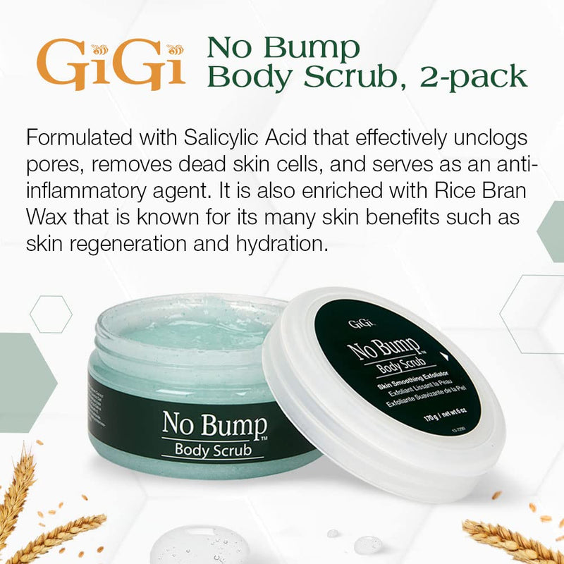 [Australia] - GiGi No Bump Body Scrub – Bikini Exfoliating Scrub for Ingrown Hair, Razor Bumps Treatment for Women, 6 oz, 2 Pack 6 Ounce (Pack of 2) 