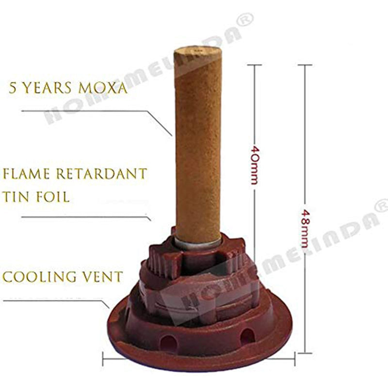 [Australia] - 110pcs Moxibustion Sticks and 100pcs Self-Stick Base, 5-Years Moxa Cone Moxi Stick for Chinese Traditional AiJiu with 4pcs Protective Cover 