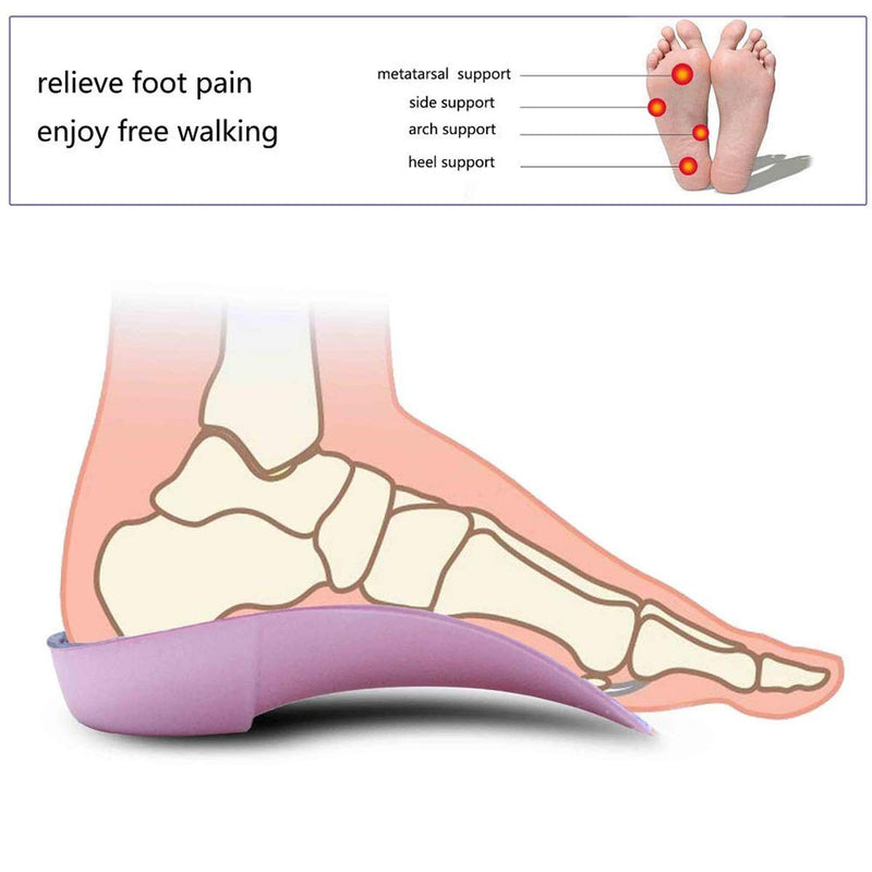 [Australia] - PCSsole 3/4 Orthopedic Insoles for Flat Feet, Plantar Fasciitis, Heel Spurs, Half Shoe Insoles with High Arch, Shoe Insoles Relieve Heel Pain for Women & Men EU43-46 Blue 