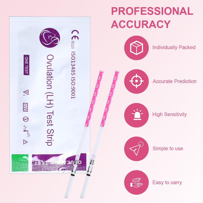 Ovulation Test Strips with Reusable Urine Cup 30 Counts Accurate LH Ovulation Predictor Kit for Women at Home LH Surge Detection Fertility Test
