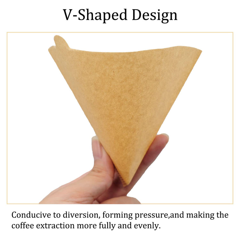 [Australia] - Cone Coffee Filters Size 02, 100 Count 1-4 Cups Unbleached Natural Brown V02 Disposable Coffee Filter Paper, Compatible with V60 and Conical Shaped Pour Over Coffee Dripper and Drip Coffee Maker Natural 100 Count 