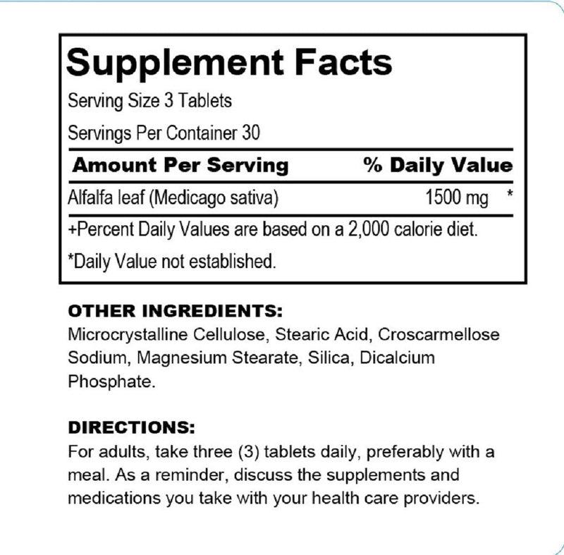 [Australia] - Alfalfa - Celery & Black Cherry (Nourishes Overall Health), GMP, Natural Product Assn Certified, Made in USA - 1500mg, 90 Tablets 1 