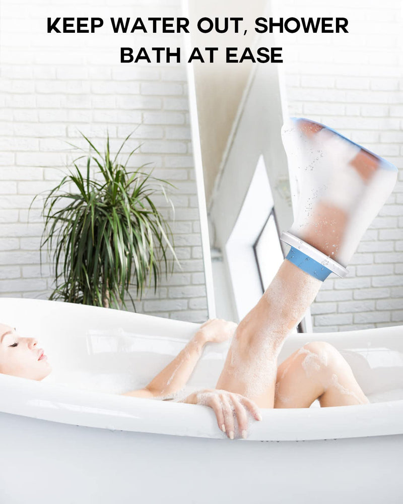 [Australia] - Waterproof Foot Cover for Shower Adult, Foot Cast Covers with Non-Slip Padding Bottom, Watertight Ankle Foot Cast Protector for Surgery Bandage Dressing Wound, Reusable 