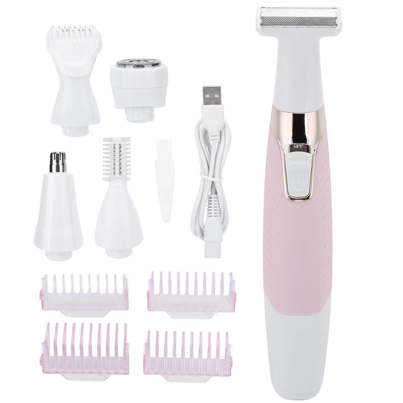 USB Rechargeable Electric Epilator for Women Men, 5 in 1 Painless Body Remover with Multifunctional Shaving Head