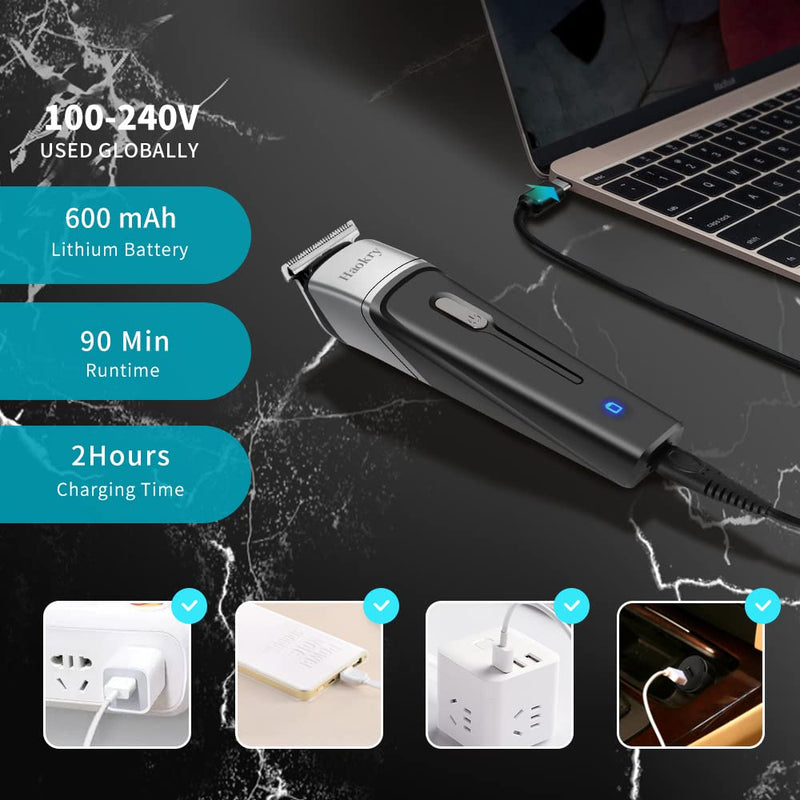 [Australia] - GEEGVV Haokry Beard Trimmer, Cordless Hair Clippers, Waterproof Body Mustache Nose Ear Facial Cutting Groomer, Electric Shaver 6 in 1 Grooming Kit for Men 