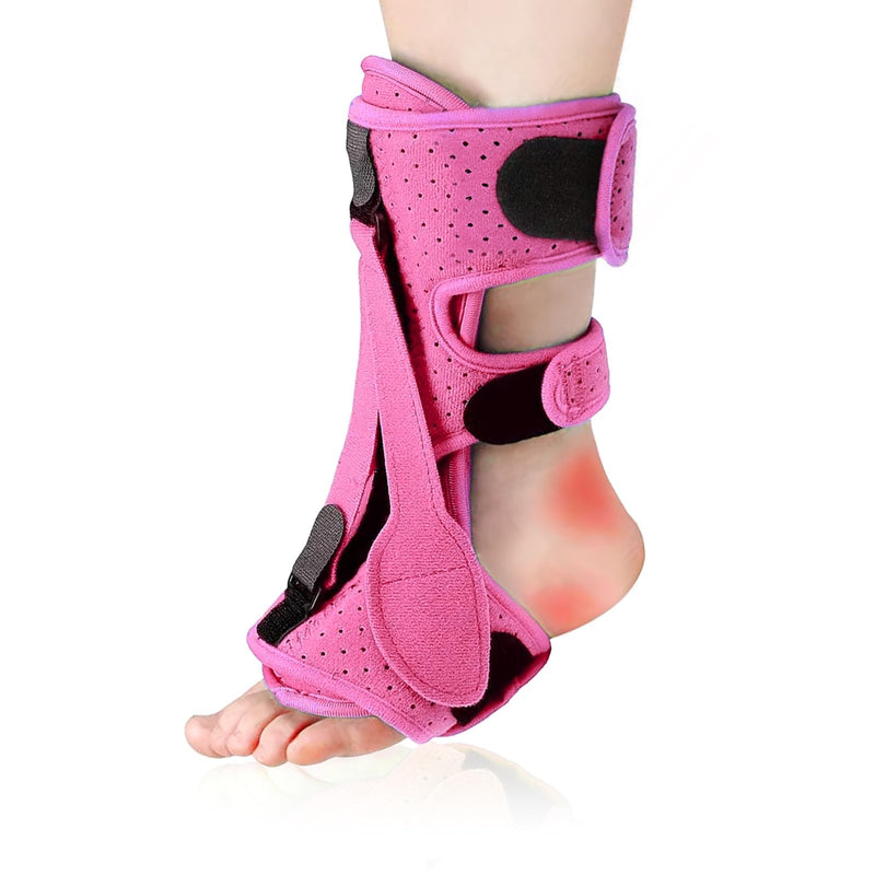 Plantar Fasciitis Night Splint, Night Splint Plantar Fasciitis for Women And Men, Upgrade Adjustable Splint Not Affect Sleep for Achilles Tendinitis Plantar Fasciitis Flat Arch Foot Drop (Pink)