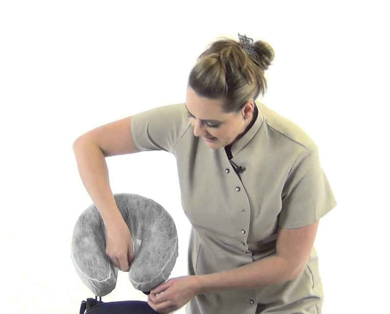 [Australia] - ZMDREAM Pack of 75 Headrest Covers Fitted Disposable Massage Face Rest Cradle Covers White & Black 14*13 Inch 