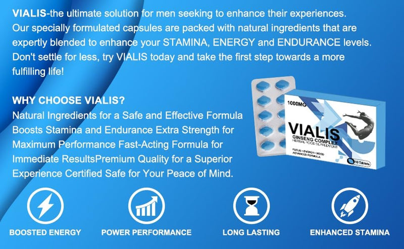 Blue 1000MG Stamina & Firmness Support | Harder, Stronger for Longer | 10 Pills for Men UK