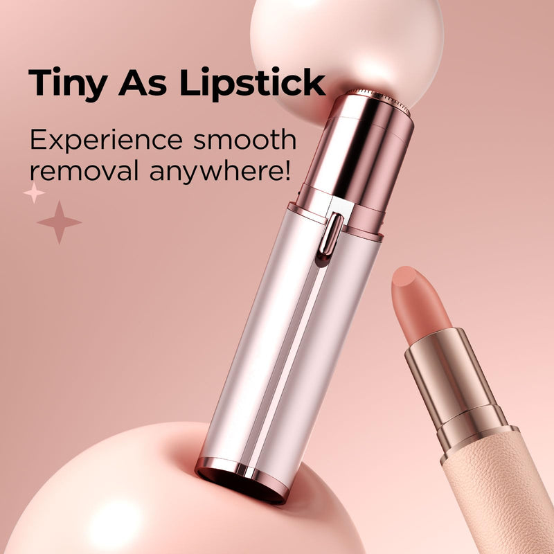 Facial Hair Removal for Women: Electric Face Razor with LED Light - Painless & Instant Results Mini Shaver for Travel Use (Rose Gold) Rose Gold