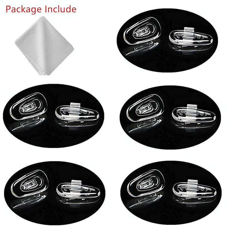 [Australia] - Push-in Glasses Nose Pads,5 Pairs BEHLINE Soft Silicone Eyeglasses Replacement Nose Piece,Anti-slip Snap-in Nose Bridge Pads Clear Slide on Nose Guards for Eye Glasses Sunglasses(15mm,Teardrop-shape) 