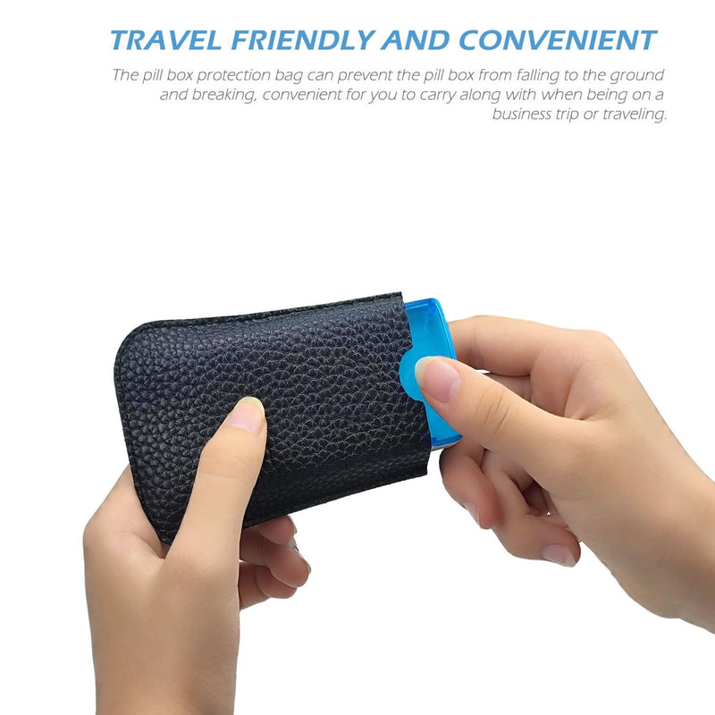 VOFOON Small Pill Organizer 3 Times a Day Daily 2 Pack, Travel Pill Box for Purse Pocket, 3 Compartment Portable Medicine Vitamin Case, Fish Oil Box, Supplement Box
