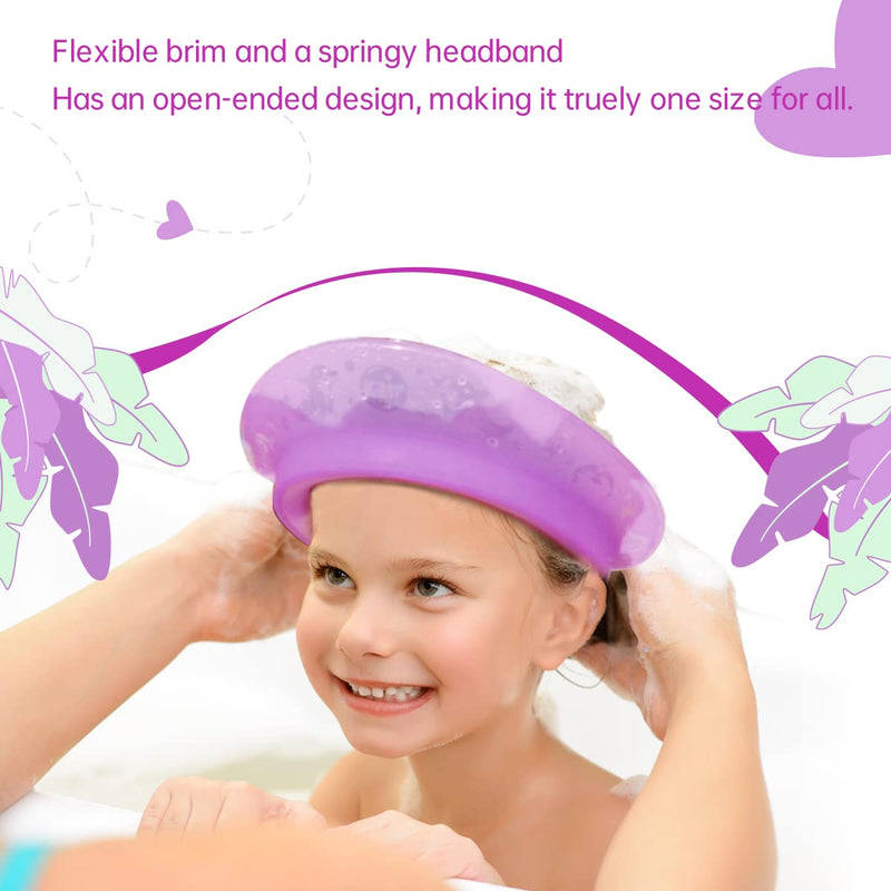 [Australia] - Air Cushioned Bath Visor, Shower Cap For Kids, Hair Washing Hat For Toddlers Adults, Purple 