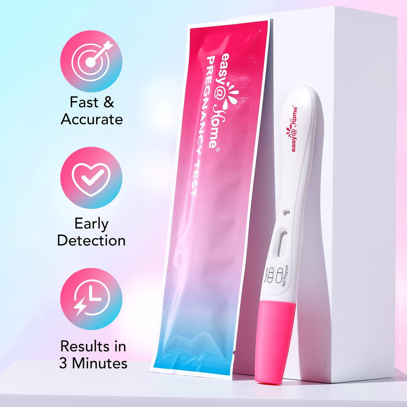 easy@Home Pregnancy Test: Smart Love Timing Indicator - Early Detection | Fast Results & Easy to Use for Home Use hCG Tests | 5 Pack 5 Count (Pack of 1)
