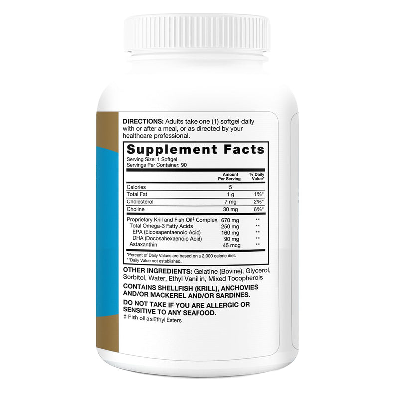 [Australia] - Qunol Advanced Omega 3 Krill and Fish Oil Complex, 10x Better Bioavailability, One Pill Dose, 250mg EPA & DHA, Supports Brain, Eye, Heart and Joint Health, 90 Count (Pack of 1) 