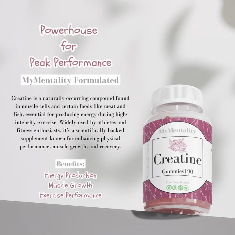 Creatine Gummies 90 Count - 3000mg Creatine Monohydrate per Serving, Vegan & Gluten-Free Formula