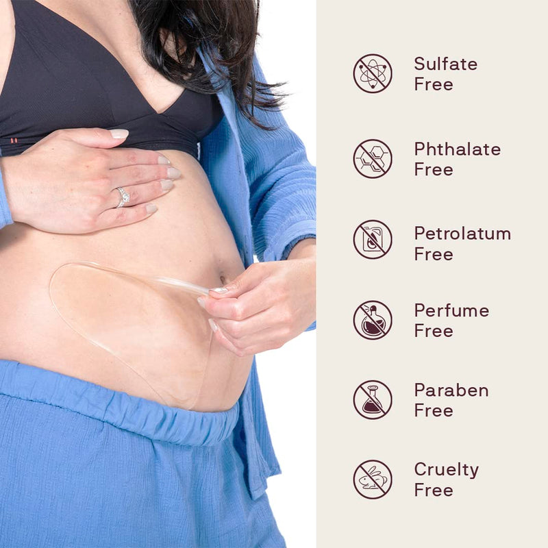 [Australia] - Dermaclara Silicone Body Patch to Prevent and Treat Stretch Marks - Pregnancy Safe Skin Care Silicone Patches for Scars - Stretch Mark Prevention Pregnancy Must Haves - 5" x 5" x .07" 