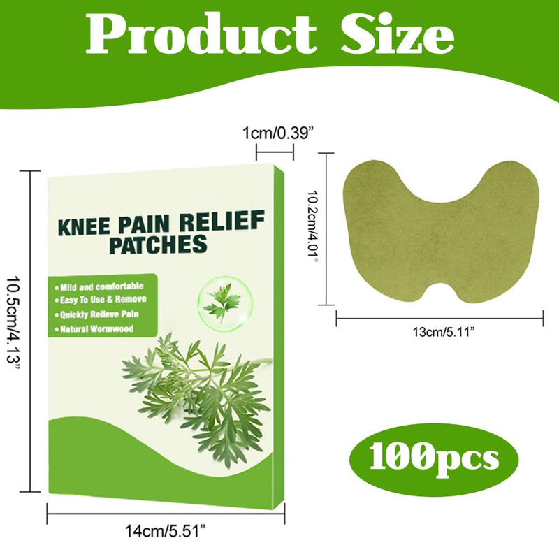 [Australia] - FENGQ Pain Relief Patch, 100 Pieces Pain Relief Patches, Knee Pain Relief Patch Wormwood Knee Patch, Heat Patch, Pain Relief for Knees, Neck, Back and Sore Muscles 