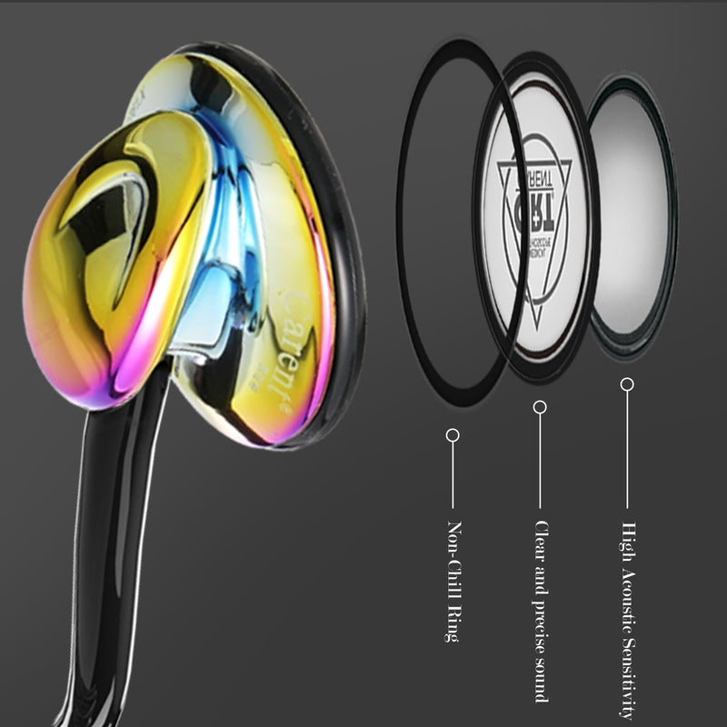 [Australia] - MaiWieel-Classic Stethoscope Rainbow Single Head Stethoscope for Nurses Doctor,EMT Student,Home Medical, Estetoscopio Doctor Accessories Medical Supplies.Alloy Chestpiece,Soft Eartips (Rainbow) 
