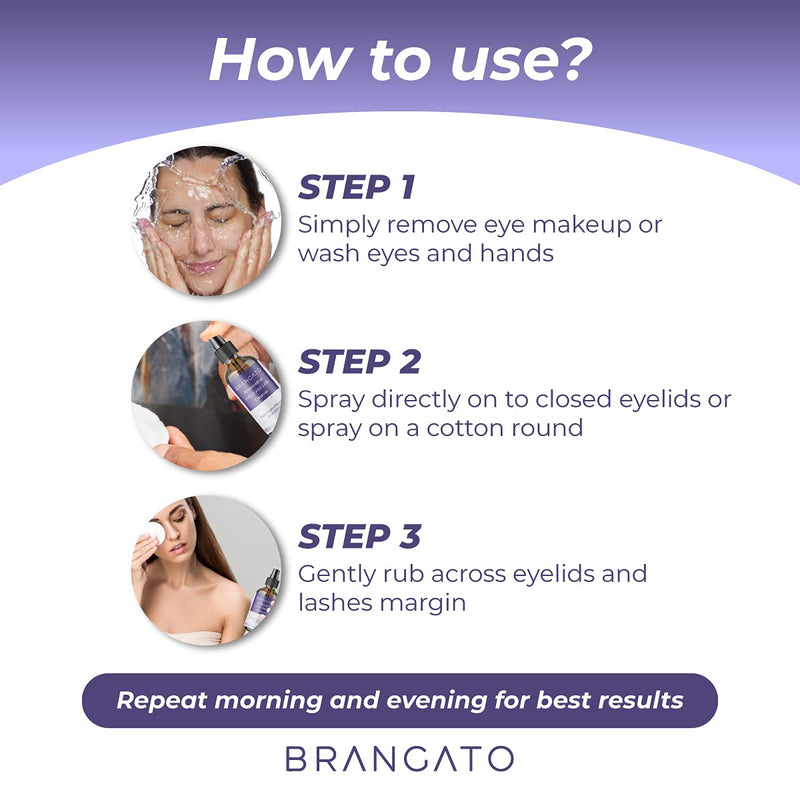 [Australia] - Eyelid and Lash Cleanser - Dry Eye Relief, Stye and Blepharitis Treatments, FDA-Cleared Hypochlorous Acid Spray, 60mL(2oz) 