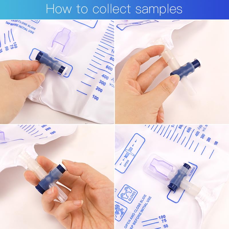 [Australia] - 5 packs Urinary Drainage Bag with Anti-Reflux Chamber, adult Urine Bag with 2000 mL Volume, Professional Urinary Bag for Home and Hospitals Health Aids 5 