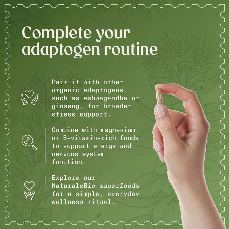 NaturaleBio Organic Rhodiola Rosea 120 Capsules. 1000mg. 100% Vegan Extract (5:1). 2 Month Supply. Traditionally Used to Help Maintain Resilience to Stress.