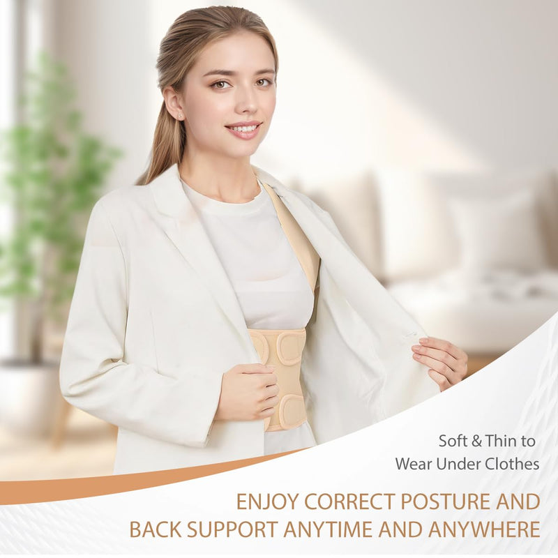 Posture Corrector for Women & Men – Adjustable Back Brace with Full Back Support, Shoulder Straightener for Spine Alignment, Scoliosis, Hunchback & Back Pain Relief (Beige,Large) Beige Large