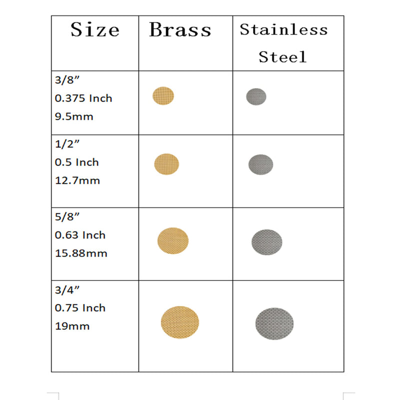 [Australia] - Pipe Screens 200 PCS Stainless Steel 3/8" (0.375 Inch | 9.5 mm) Pipe Bowl Fiters With Black Metal Box 3/8 Inch 