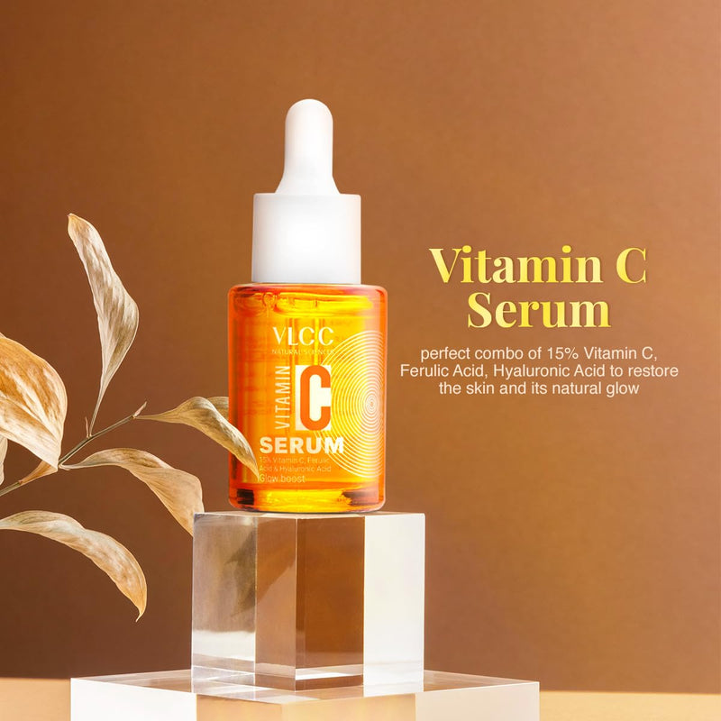 VLCC Vitamin C Serum - 30ml | With Ferulic Acid, Hyaluronic Acid, and 15% Vitamin C