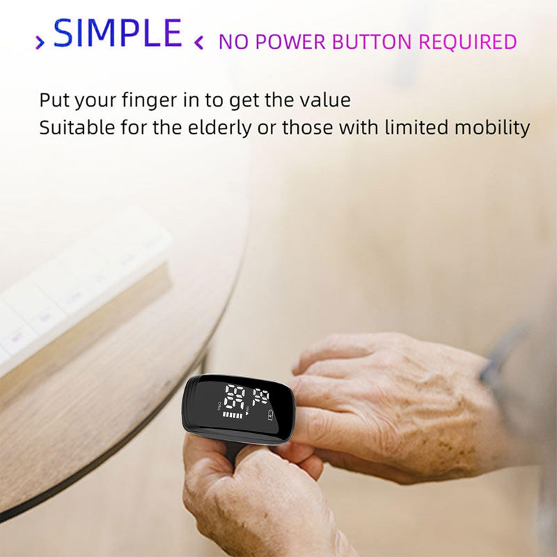[Australia] - Pulse Oximeter, Blood Oxygen Meter, Fingertip Pulse Oximeter, Rechargeable Pulse Oximeter, Accurate Rapid Blood Oximeter SpO2 Reading Outdoor Sports Wide Use （black） 