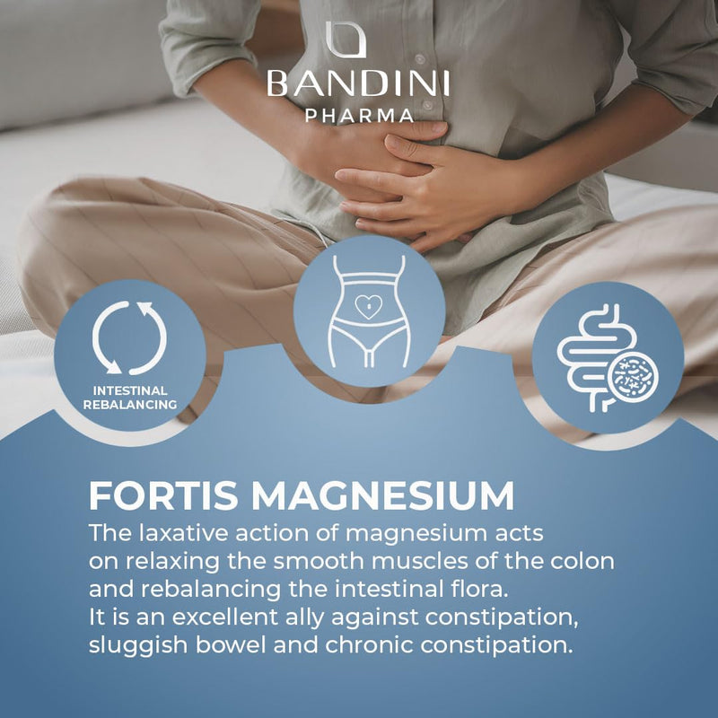 Bandini® Fortis Magnesium 300gr Vegan - Complete Mag Powder - Based on Magnesium Carbonate - Strong Laxative for Constipation, Anxiety and Stress, Memory - Reduction of Tiredness and Fatigue