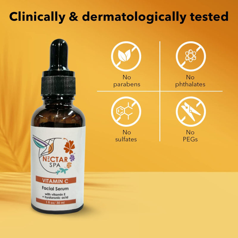 Vitamin C Facial Serum with Vitamin E + Hyaluronic Acid - 1 fl oz/ 30ml