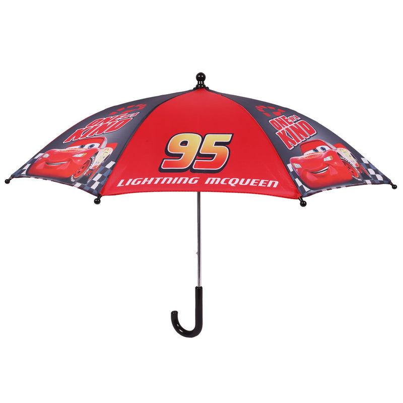 Concept One Lightning McQueen Umbrella for Kids | Red | Boys Umbrella with Curved Handle and Safety Tips | Fun Umbrellas for Rain | Boys with Curved Handle and Safety Tips, Fun Umbrellas for Rain