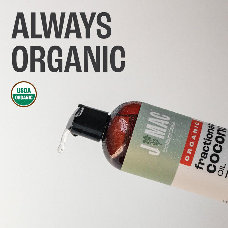 [Australia] - J MAC BOTANICALS, Organic Fractionated Coconut Oil (16 Oz.) Carrier oil for diluting essential oils, leave in conditioner for dry damaged hair, skin, massage 1 