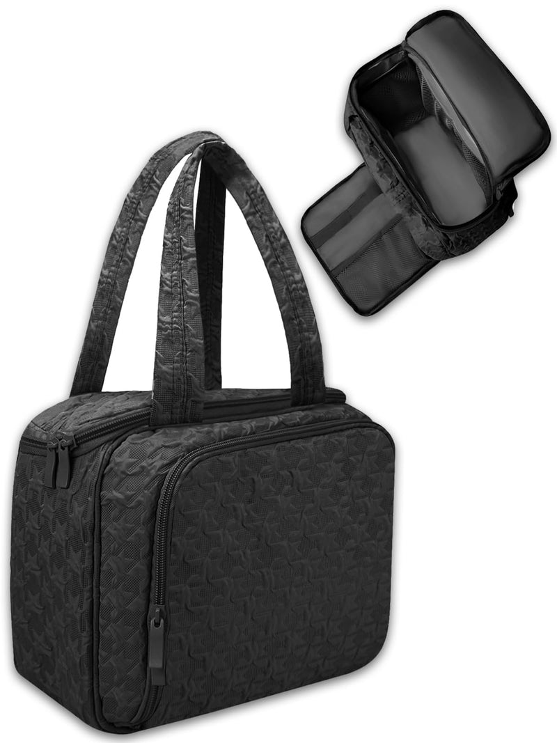 SMONT Khaki men's toiletry bag and women's black cosmetic bag and pink women's cosmetic bag set sales