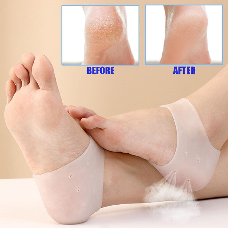 [Australia] - 3 pairs of gel heel protection silicone pads, heel pads for shoes, heel sleeves plantar fasciitis inserts, suitable for heel spurs, plantar fasciitis, heel pain, dry cracks and other symptoms 