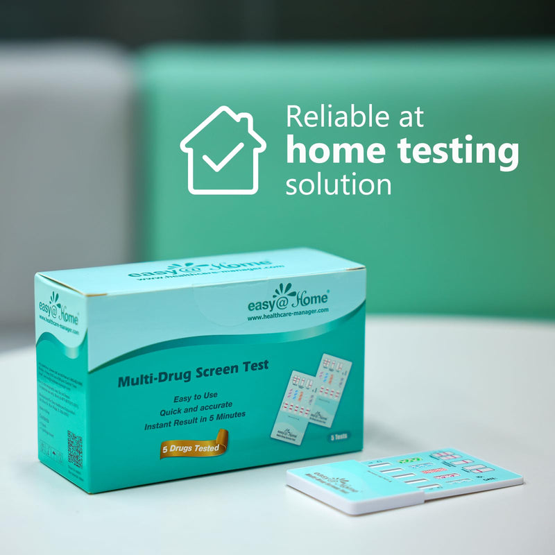 Easy@Home Multi-Drug Screen Test: (12 Pack) at Home Drug Testing Kits Detecting Amphetamine Oxazepam Cocaine Morphine Cannabinoids Human Urine Sample Only - #EDOAP-754 12 Pack