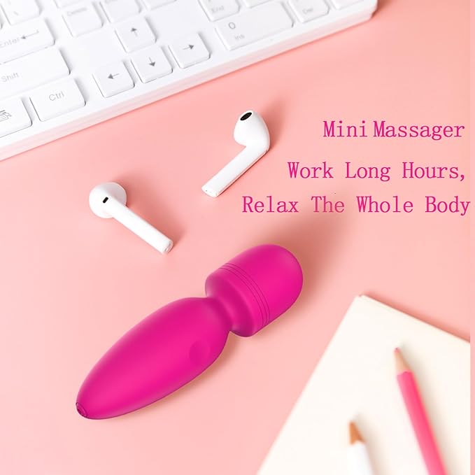 Mini Massager Tools,Gifts for Women Small Cordless Handheld Massager with 10 Vibration Modes, Personal Handheld Massager for Neck Shoulder Back BodyÔºàRose RedÔºâ