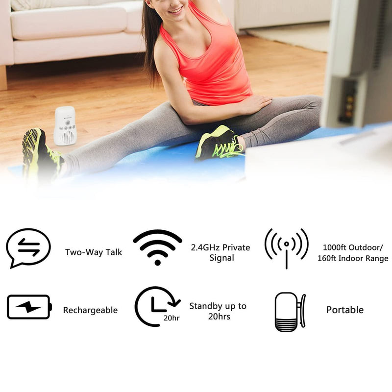 [Australia] - Audio Baby Monitor, 2.4GHz Wireless Two Way Talk Smart Baby Monitor, Night Light Audio Monitor for Baby Care, Noise Detection, 20 Hours Standby Time 