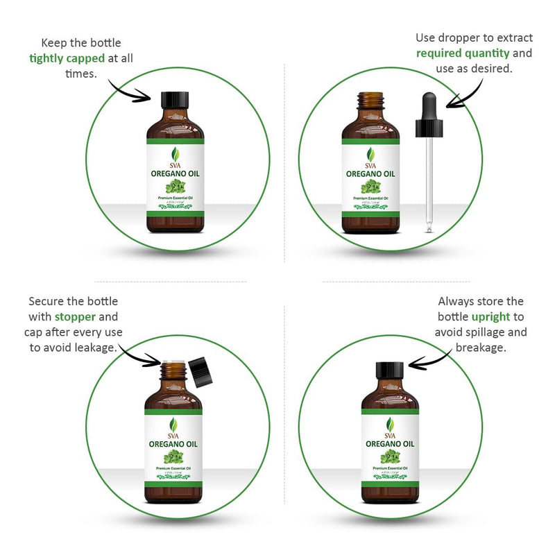 [Australia] - SVA Oregano Essential Oil 4 oz (118 ml) | Very Strong | Premium Essential Oil with Dropper for Diffuser, Dental care, DIY products & Massage 4 Fl Oz (Pack of 1) 