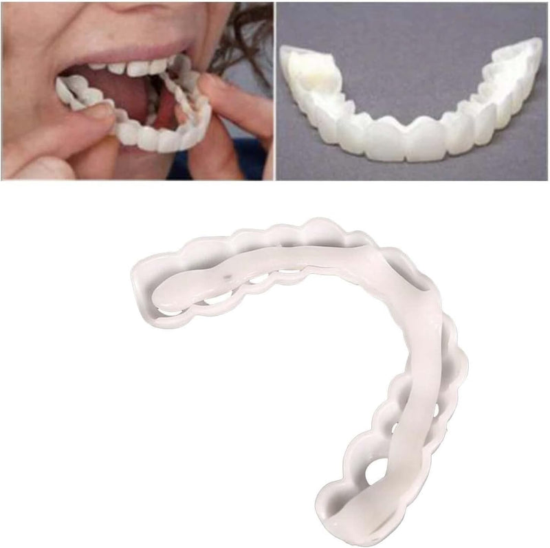 2 Pairs, Nature and Comfortable Regain Confidence Smile,Temporarily Adjustable for Men and Women.(White) White