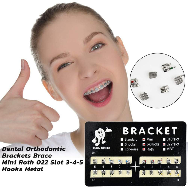 60Pcs Tooth Brace Teeth Model Mini Roth Brackets Roth 022 Slot Bondable with Hook on 347 (60pcs-Black) 60pcs-Black