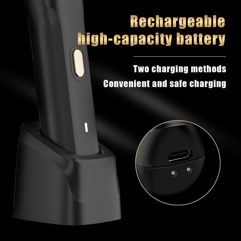 [Australia] - Electric Body Hair Trimmer for Men and Women - Groin Trimmer, Bikini Shaver, Wet/Dry Groomer with Replaceable Ceramic Blade Heads, Type-C Recharge Dock, and Waterproof Hygiene Razor 