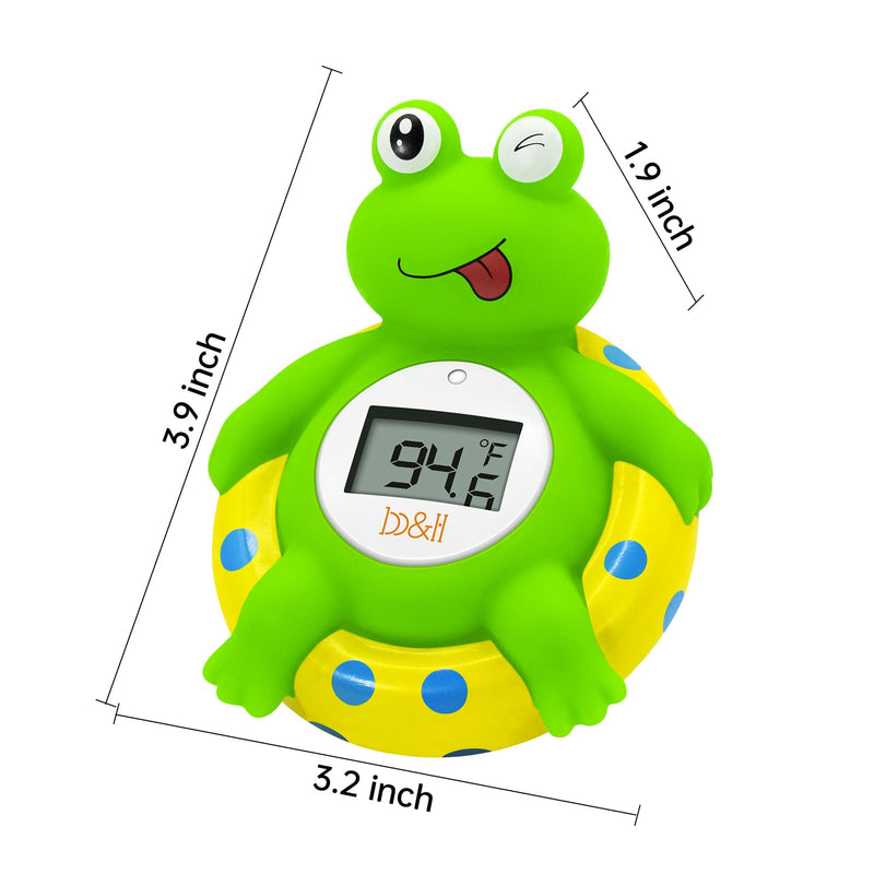 b&h Baby Bath Thermometer & Room Thermometer – Easy to Read Display | BPA-Free| Fahrenheit or Celsius | Digital Water Thermometer Floating Bathing Toy Shower Gift for Infant Newborn Green