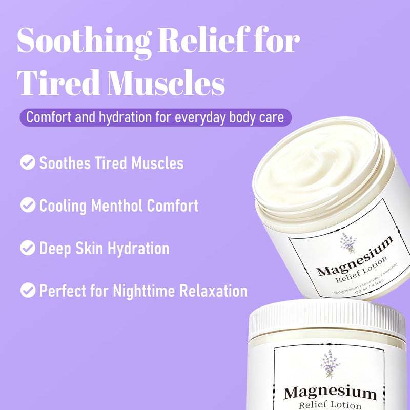 Neuropathy Nerve Relief Lotion – Mama Sleep Comfort Magnesium Cream 4 fl oz | For Legs & Feet & Body, Fast-Absorbing, Non-Greasy with Lavender Butter, Soothing Skin Moisturizer, MSM Muscle Relief